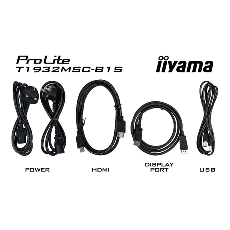 Iiyama prolite t1932msc-b2s 19 berøringsskærmsskærm (sort, VGA, HDMI, skærmport, lyd, berøringsskærm)