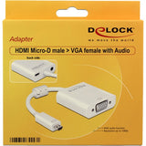 Delock micro HDMI til VGA adapter (hvid)
