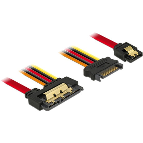 Delock sata 7-pin + 15-pin > sata 22-pin adapter (sort rød, 0,3 meter)