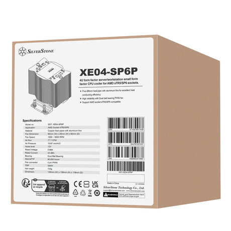 Silverstone SST-XE04-SP6P CPU-køler (4-bens PWM blæserstik)