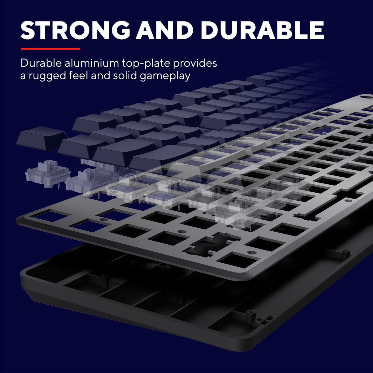 Trust GXT 866 Torix mekanisk gaming-tastatur (sort, amerikansk layout (QWERTY), Huano Red, 100 %, RGB)