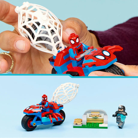 Lego marvel - spidey på sin motorcykel vs. rhino byggelegetøj (11206)