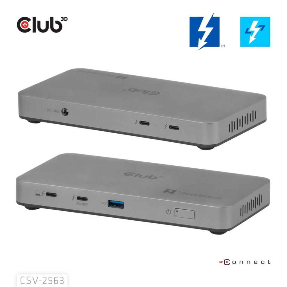Club 3D 5-1 Thunderbolt 5 Hub Triple Video Docking Station (grå)