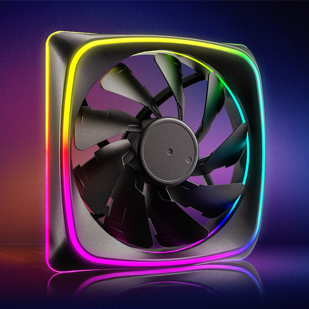 Sharkoon shark lights rgb pwm case ventilator (sort, 120 x 120 x 25 mm)