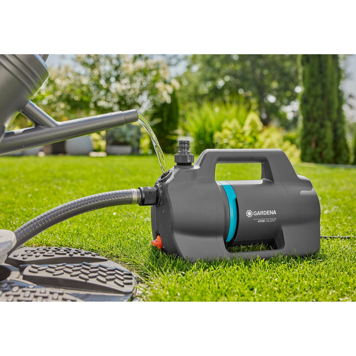 Gardena vandingspumpe 4100 silent (mørkegrå turkis, 550 watt)