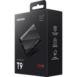 Samsung bærbar t9 1 TB ekstern SSD (sort, mu-pg1t0b eu, USB-C 3.2 (20 GBit s))