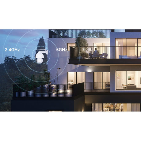 Foscam SD8P, 4K 8MP Dual Band WiFi PTZ udendørs sikkerhedskamera (hvid)