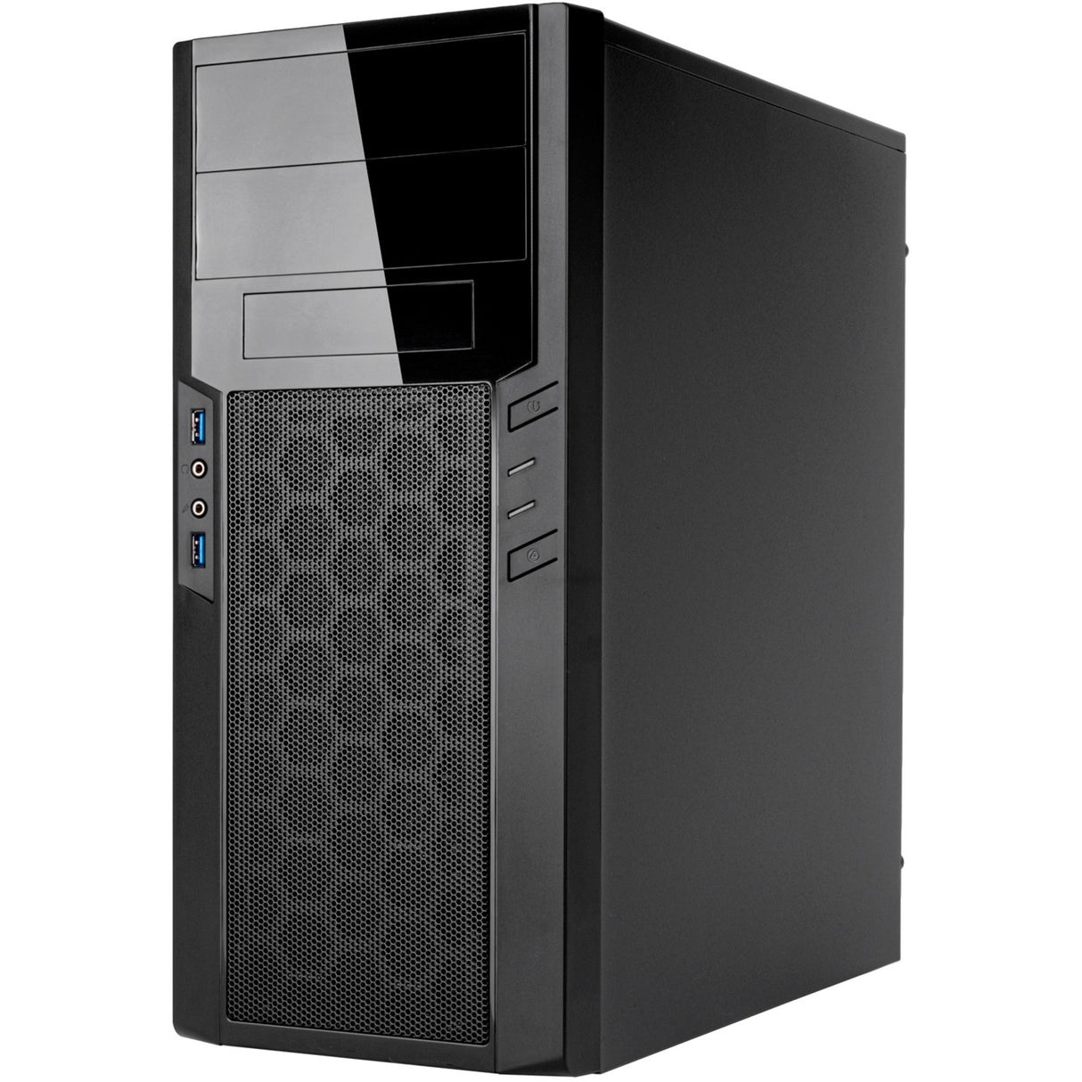 Silverstone sst-ps13b midi tårnhus (sort | 2x USB-A)