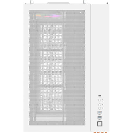 Thermaltake view 380 ws argb sne midi tårnhus (hvid træfarve | 2x USB-A | 1x USB-C | RGB | hærdet glas)