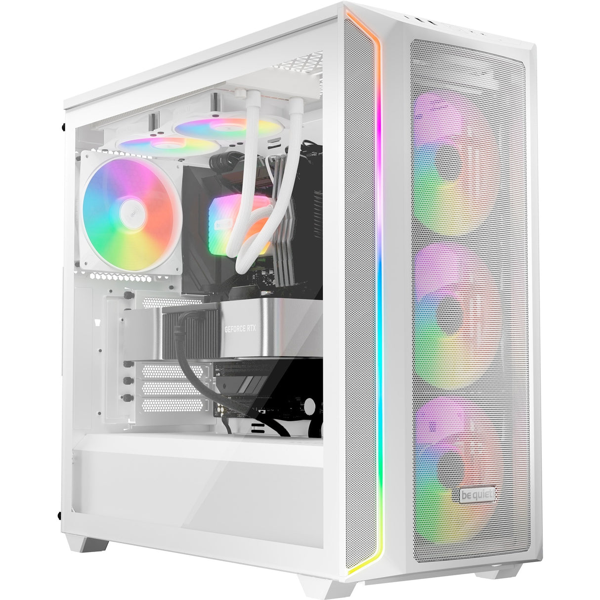 Vær stille! light wings lx pwm high-speed rgb kabinet blæsere (hvide, 3 stk, 120 x 120 x 25 mm)