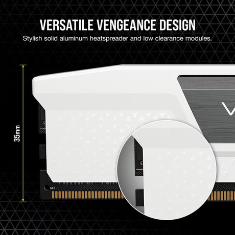 Corsair vengeance 32 gb ddr5-6000 (2x 16 gb) werkgeheugen (wit, cmk32gx5m2d6000z38w, xmp, expo)