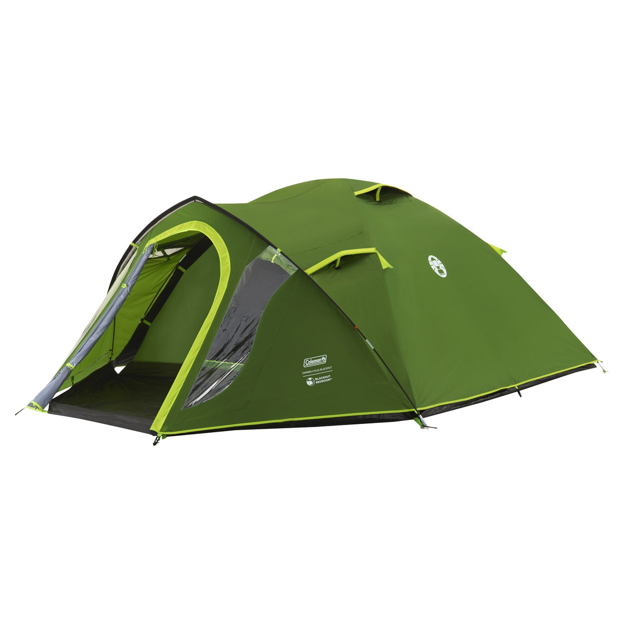Coleman darwin 4 plus kuppeltelt (mørkegrøn lysegrøn, med frontstruktur, model 2025)