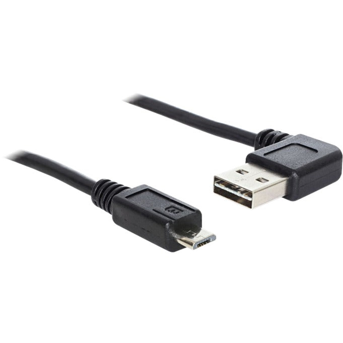 Delock easy-usb-a 2.0 90° > micro-usb-b-kabel (sort, 2 meter)