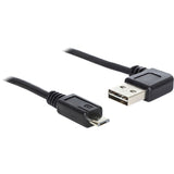 Delock easy-usb-a 2.0 90° > micro-usb-b-kabel (sort, 2 meter)
