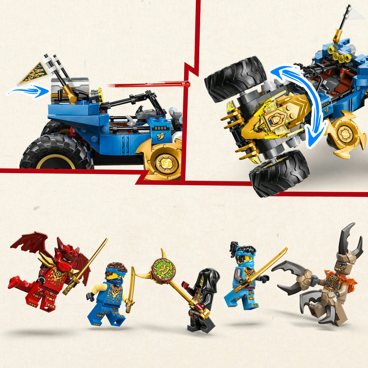Lego ninjago - jay's transformerende bilkonstruktionslegetøj (71856)
