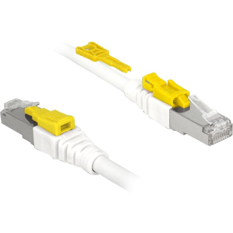 Delock patch kabel rj-45 sikker med cat.6a (hvid, 85331, 1 meter)