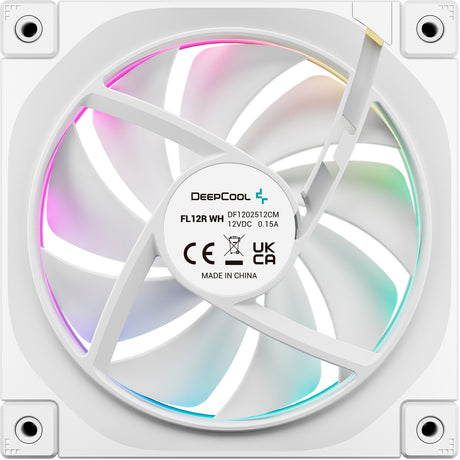 Deepcool fl12r rgb kabinet blæser (hvid, 120 x 120 x 25 mm, pwm)