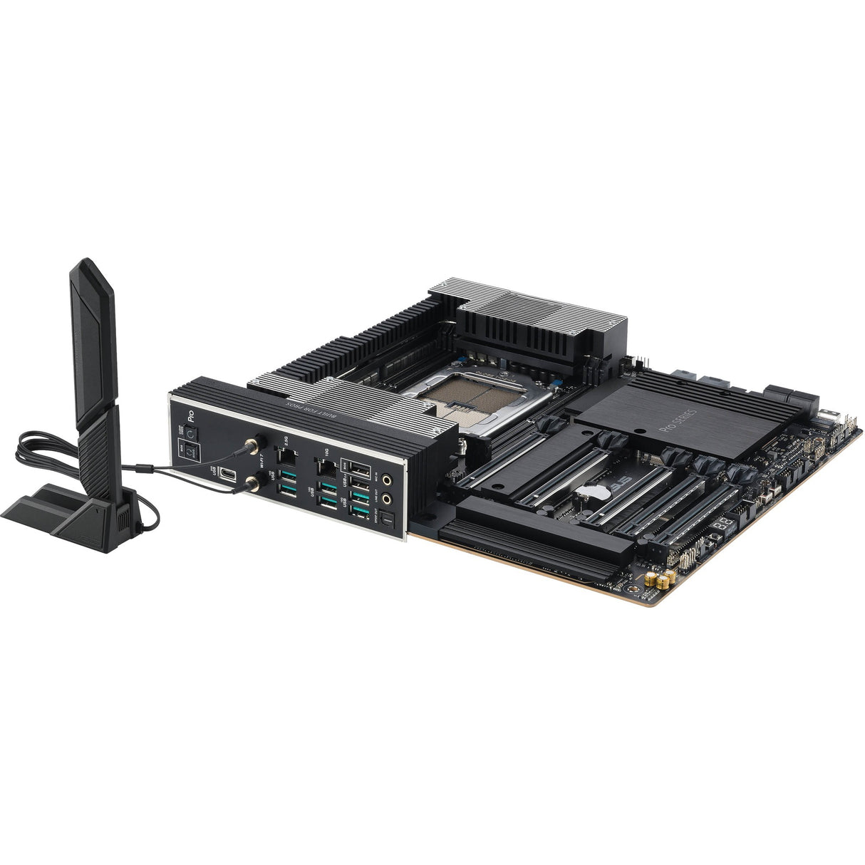Asus pro ws trx50-sage wifi socket str5 bundkort (sort grå, raid, 10gb-lan, 2,5gb-lan, wi-fi 7, bt, lyd, ceb)