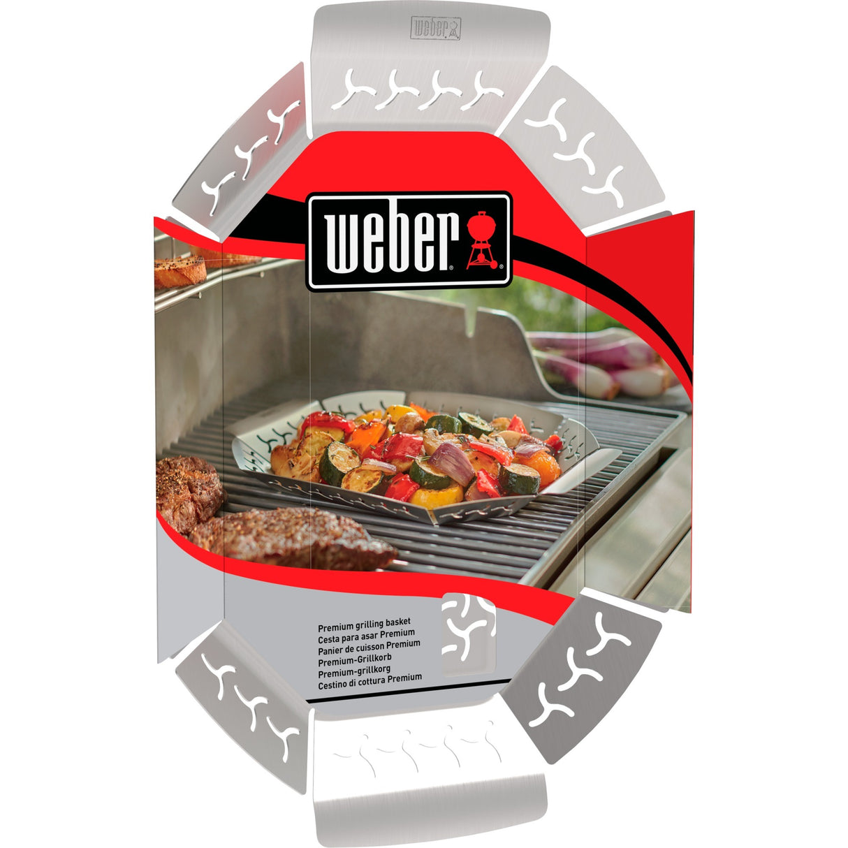 Weber premium grillkurv grøntsagskurv (rustfrit stål)