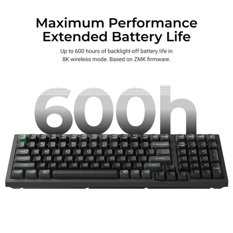 Keychron k4 ultra 8k wireless custom mechanical keyboard (zwart, us lay-out (qwerty), apex red, 96%, rgb leds, osa double-shot pbt, usb-c | 2.4 ghz | bluetooth 5.2)
