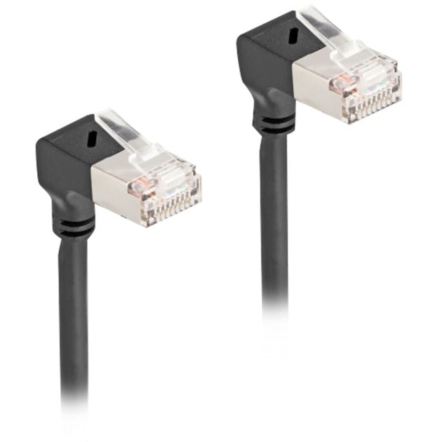 Delock rj45 netværkskabel cat.6a s ftp slim 90° nedad nedad vinklet 5 m kabel (sort)