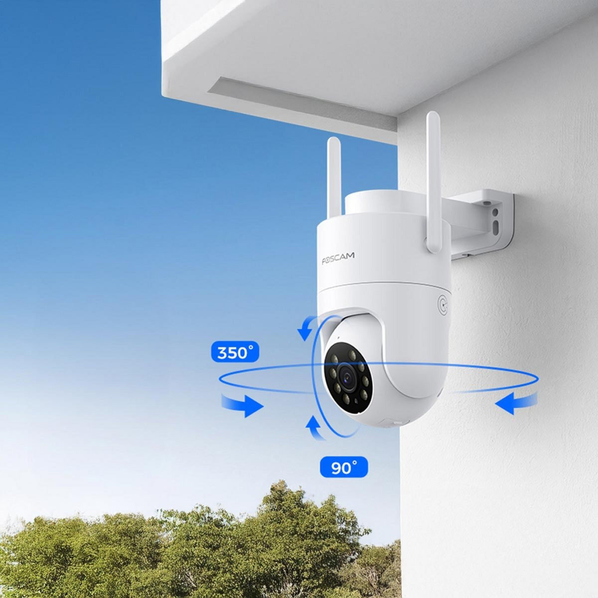 Foscam PD8, 4K 8MP Dual Band WiFi 6 PT sikkerhedskamera (hvid)