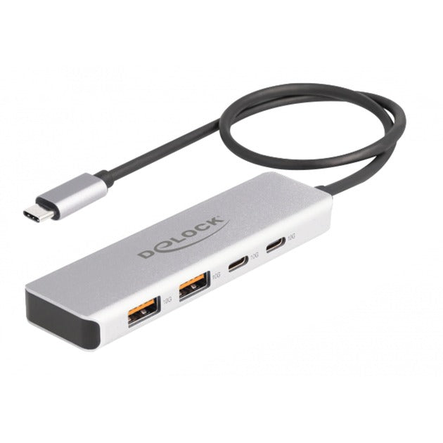 Delock USB 10 Gbps USB-C hub USB hub (grå, 2x USB-A 3.2 (10 Gbit s), 2x USB-C 3.2 (10 Gbit s))