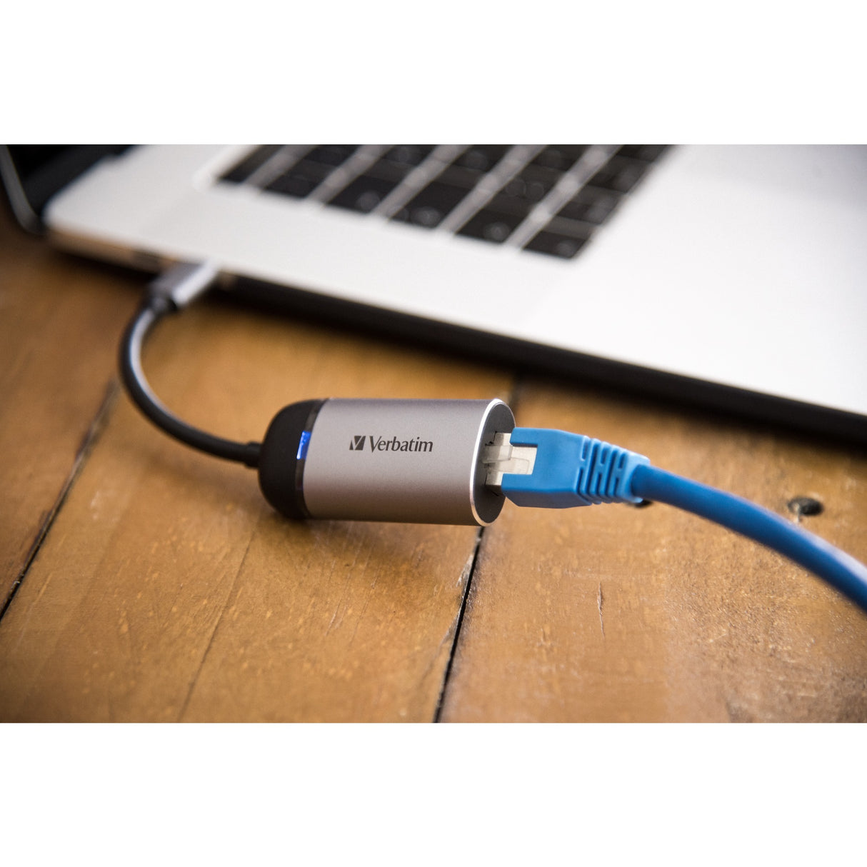 Verbatim USB 3.2 gen 1-adapter, USB-C > RJ-45 (sølvsort, 10 cm, gigabit LAN 10 100 1000 mbit s)