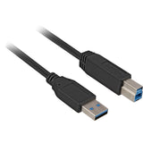 Sharkoon USB-A 3.0 > USB-B-kabel (sort, 5 meter)