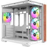 Thermaltake view 380 ws argb sne midi tårnhus (hvid træfarve | 2x USB-A | 1x USB-C | RGB | hærdet glas)