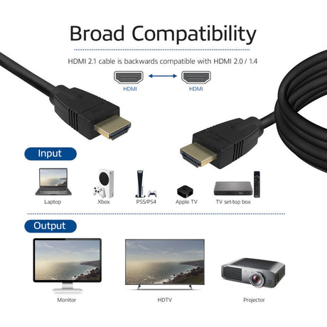Act tilslutningsmuligheder 3 meter hdmi 8k ultra højhastighedskabel v2.1 hdmi-a han - hdmi-a han (sort)