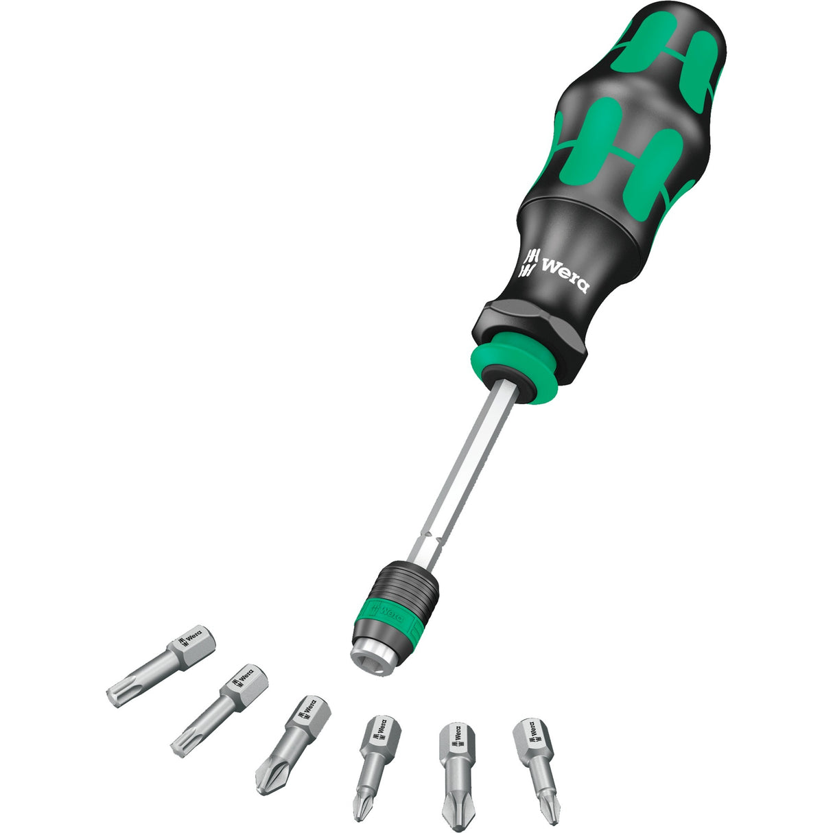 Wera kraftform kompakt 26 med etui, 7-delt bit sæt (sort grøn)