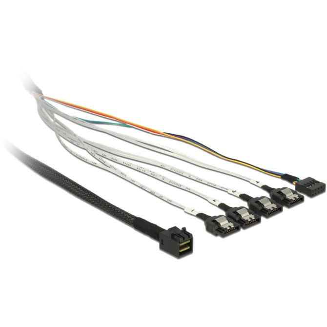 Delock kabel mini SAS HD SFF-8643 > 4 x SATA 7 ben, 0,5 m kabel (83315, + sidebånd)