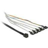 Delock kabel mini SAS HD SFF-8643 > 4 x SATA 7 ben, 0,5 m kabel (83315, + sidebånd)
