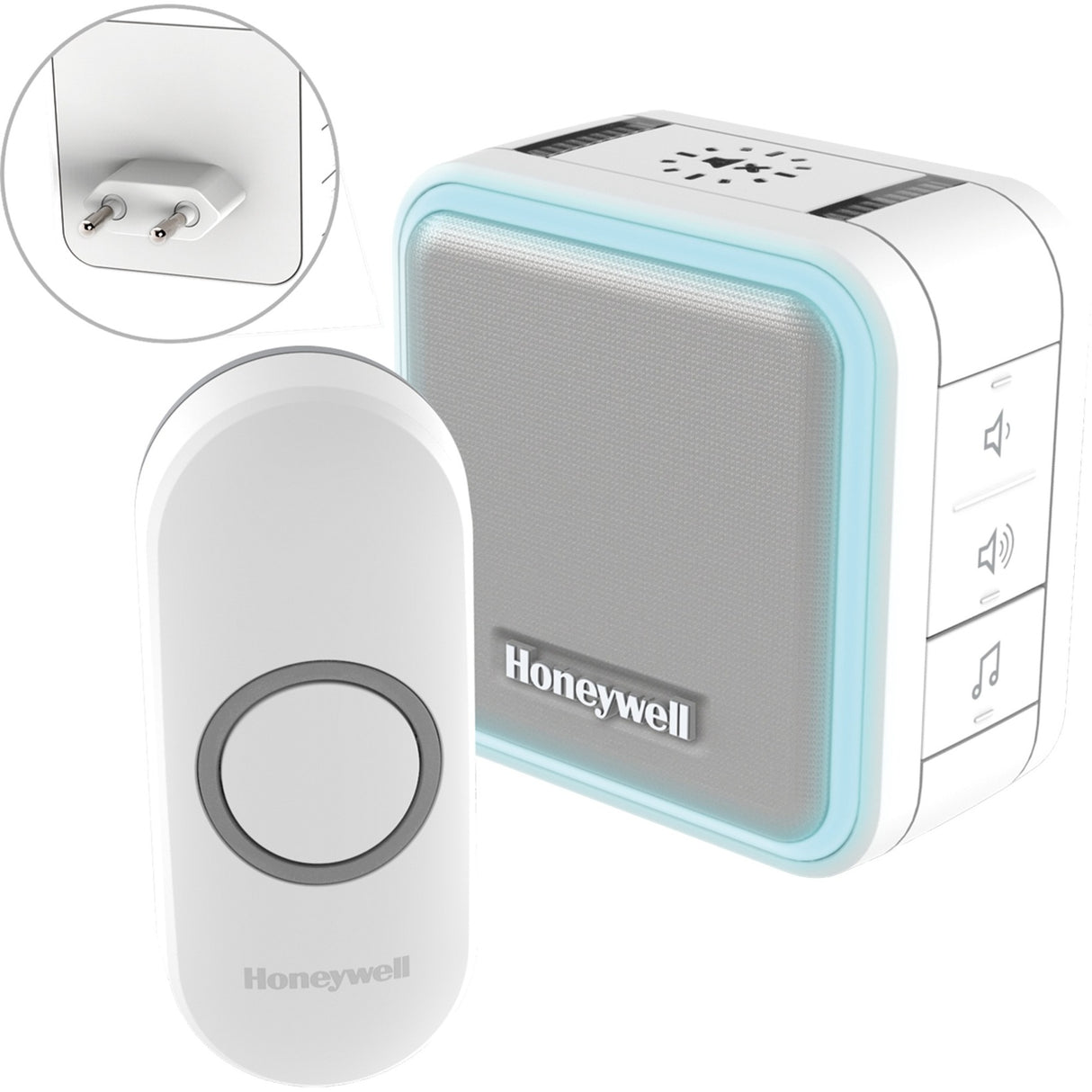 Honeywell DC515NP2 trådløs, plug-in dørklokke (hvid)