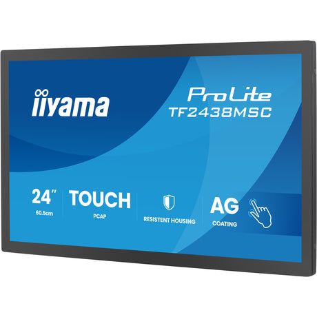 Iiyama prolite tf2438msc-b2 23.8 skærm (sort, 120 Hz, HDMI, skærmport, lyd, USB, touch)