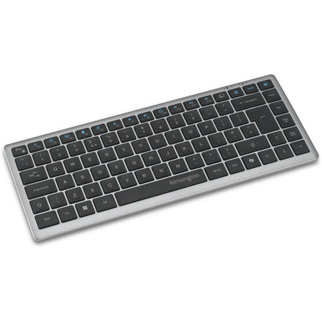 Kensington KB435 EQ genopladeligt kompakt tastatur til flere enheder (grå, amerikansk-internationalt layout (QWERTY), saksekontakter, 80 % (TKL), USB, 2,4 GHz, Bluetooth 5.4)