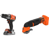 Black+decker 18v skruetrækker + 18v oscillerende multiværktøjsbundt (sort orange)