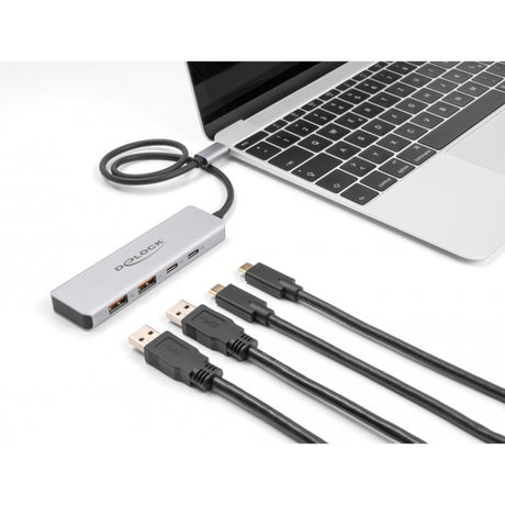 Delock USB 10 Gbps USB-C hub USB hub (grå, 2x USB-A 3.2 (10 Gbit s), 2x USB-C 3.2 (10 Gbit s))