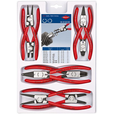 Knipex låsetang sæt 00 20 04 v01 (rød sort, 8-delt)