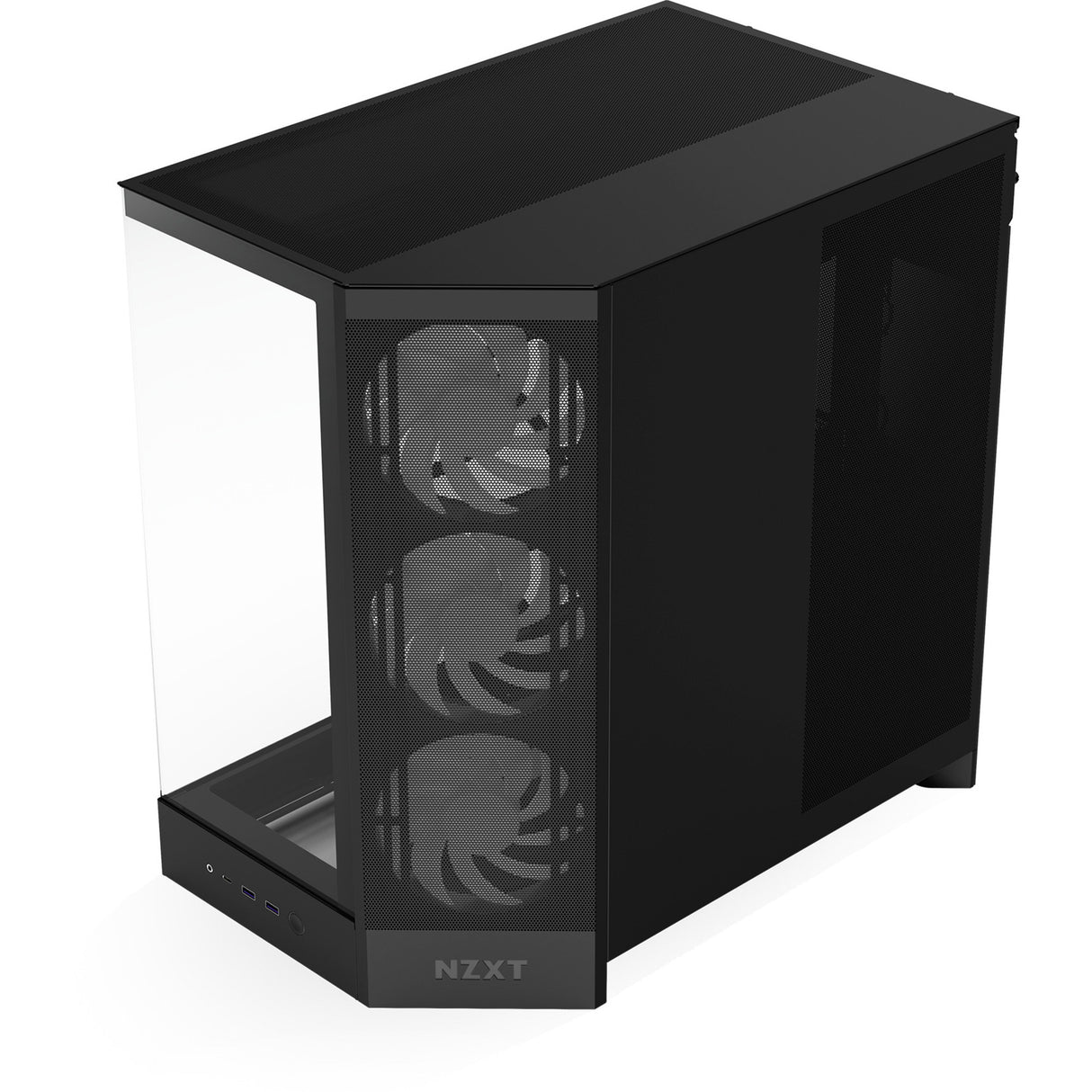 Nzxt h9 flow rgb midi tårnhus (sort (mat) | 2x usb-a | 1x usb-c | rgb | hærdet glas)