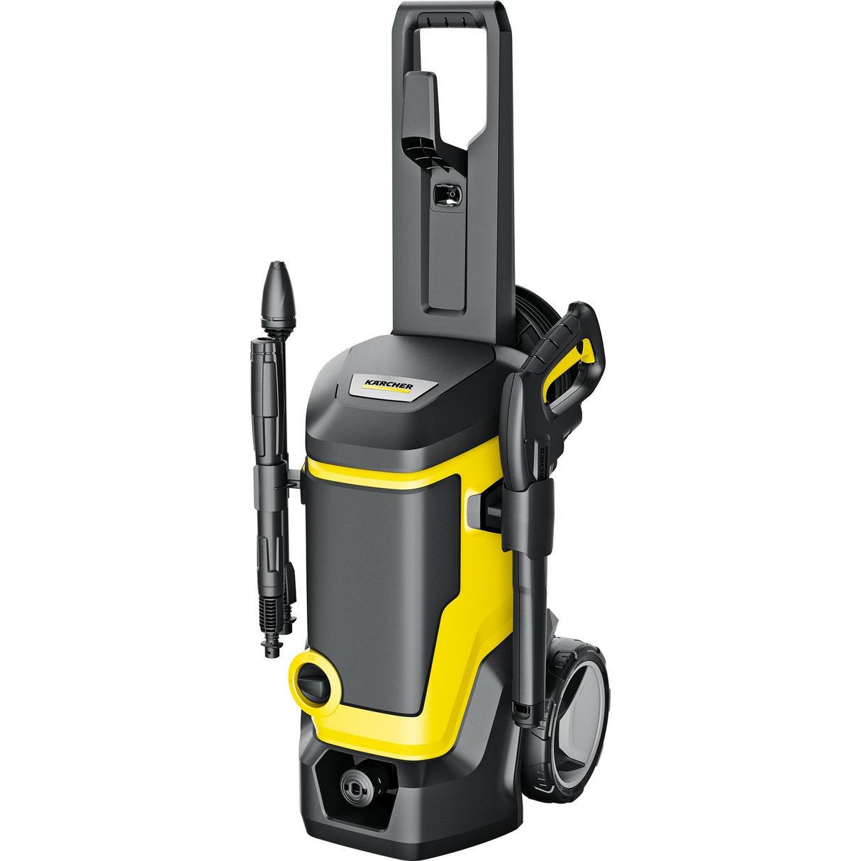 Kärcher k 7 wcm premium højtryksrenser (gul sort, med smudsblæser og slangetromle)