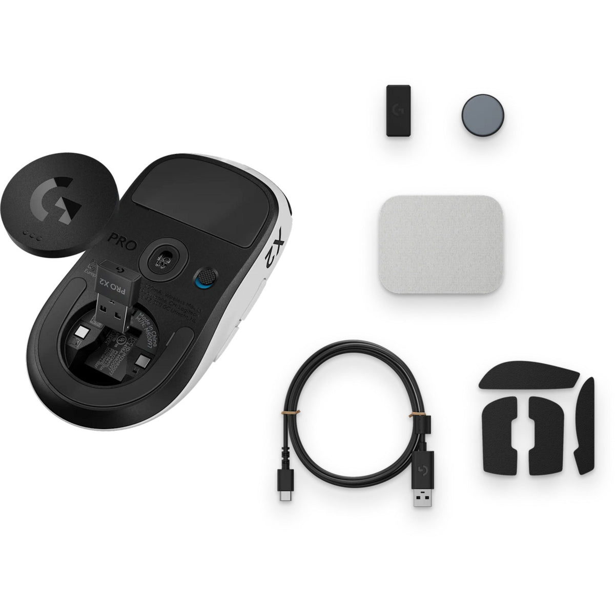 Logitech g pro x2 superstrike gaming muis (lichtgrijs zwart, 100 - 44.000 dpi)