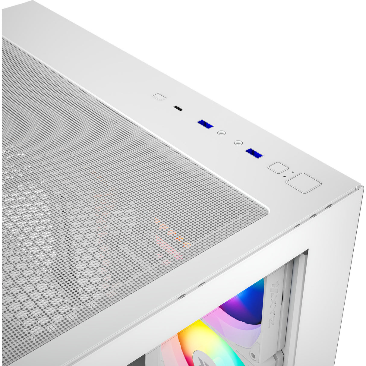 Xyz pc gear tesseract x midi tårnhus (hvid | 2x USB-A | 1x USB-C | hærdet glas)
