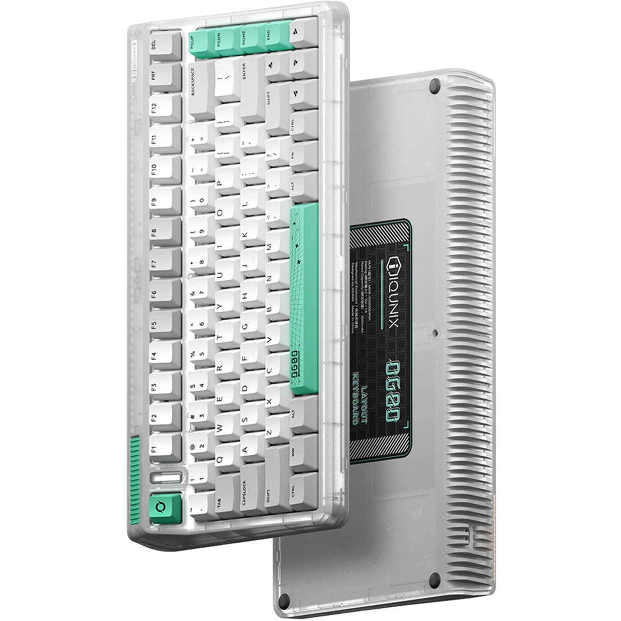 Iqunix OG80 ormehul trådløst mekanisk tastatur (grå, amerikansk layout (QWERTY), Cherry MX Brown, 80% (TKL), RGB LED'er, hot-swappable, PBT, 2,4GHz | Bluetooth 5.1 | USB-C)