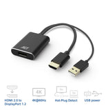 Akt-tilslutning hdmi til displayport-adapter, 4k@60hz (sort)