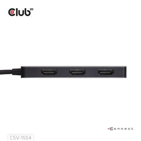 Club 3D USB-C til Triple HDMI MST Hub 4K60Hz Adapter (sort)
