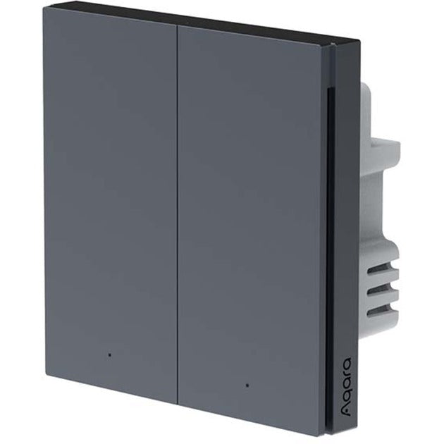 Aqara smart wall switch h1 dobbelt switch (antracit, zigbee 3.0)
