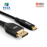 Club 3D USB-C til DisplayPort DP80 tovejsadapter (sort, 1 meter, VESA-certificeret)