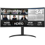 LG ultrawide 34wr50qk-b 34 buet skærm (sort, 2x HDMI, skærmport)